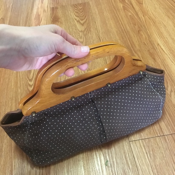 J. Crew Purse Brown Polka Dots - Picture 3 of 3